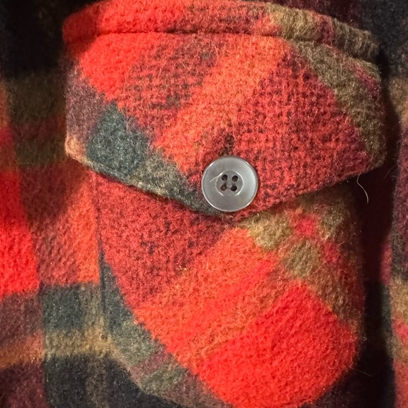 Vintage Red Plaid Canadian Camper Wool Coat by George Richards - Picture 3 of 6